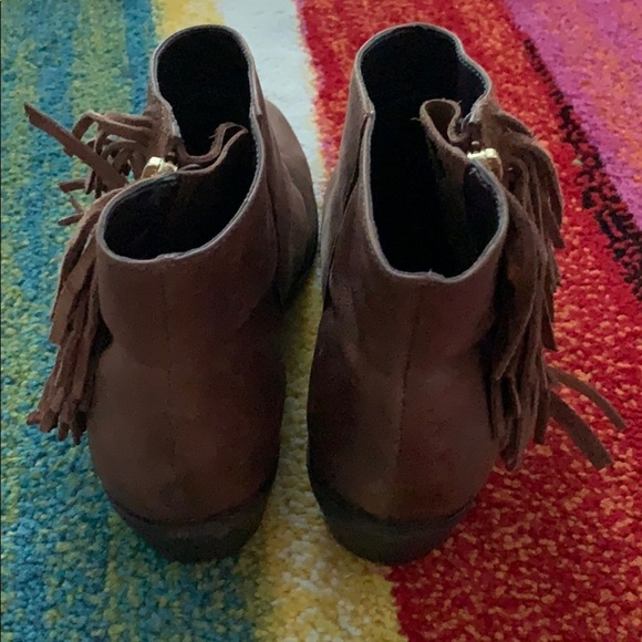 ANTHROPOLOGIE Klub Nico Brown Leather Fringe Boots - Picture 4 of 8